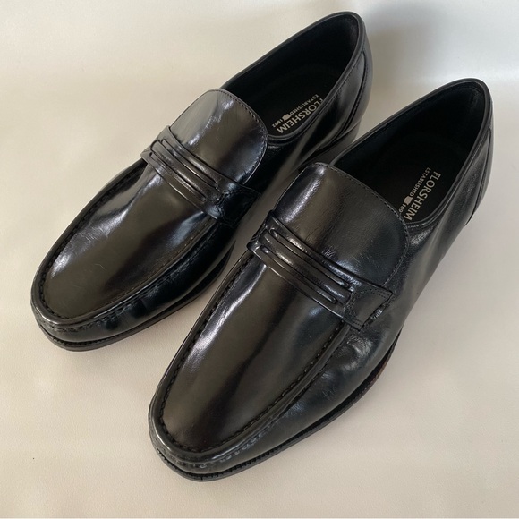 Florsheim Como Black Leather Moc Toe Strap Loafer Slip On 17089-01 Size 8.5 3E main image 6